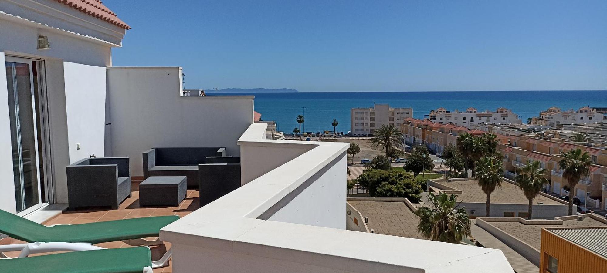 Apartamento La Perla Azul Playa - Terraza Al Sol Roquetas de Mar Habitación foto